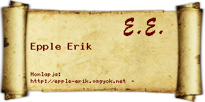 Epple Erik névjegykártya